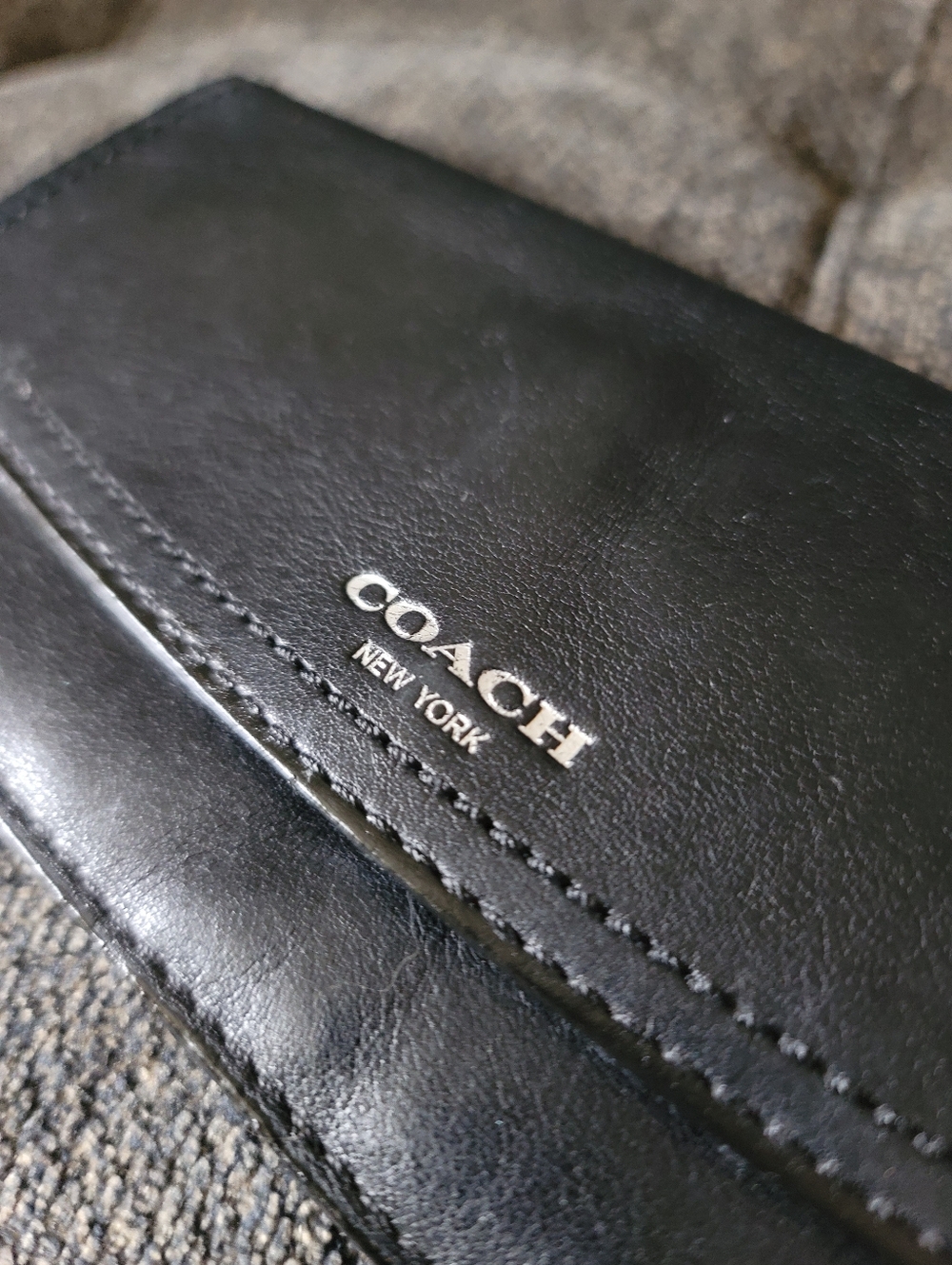 Coach Black Leather Slim Envelope Wallet - Picture 2 of 13